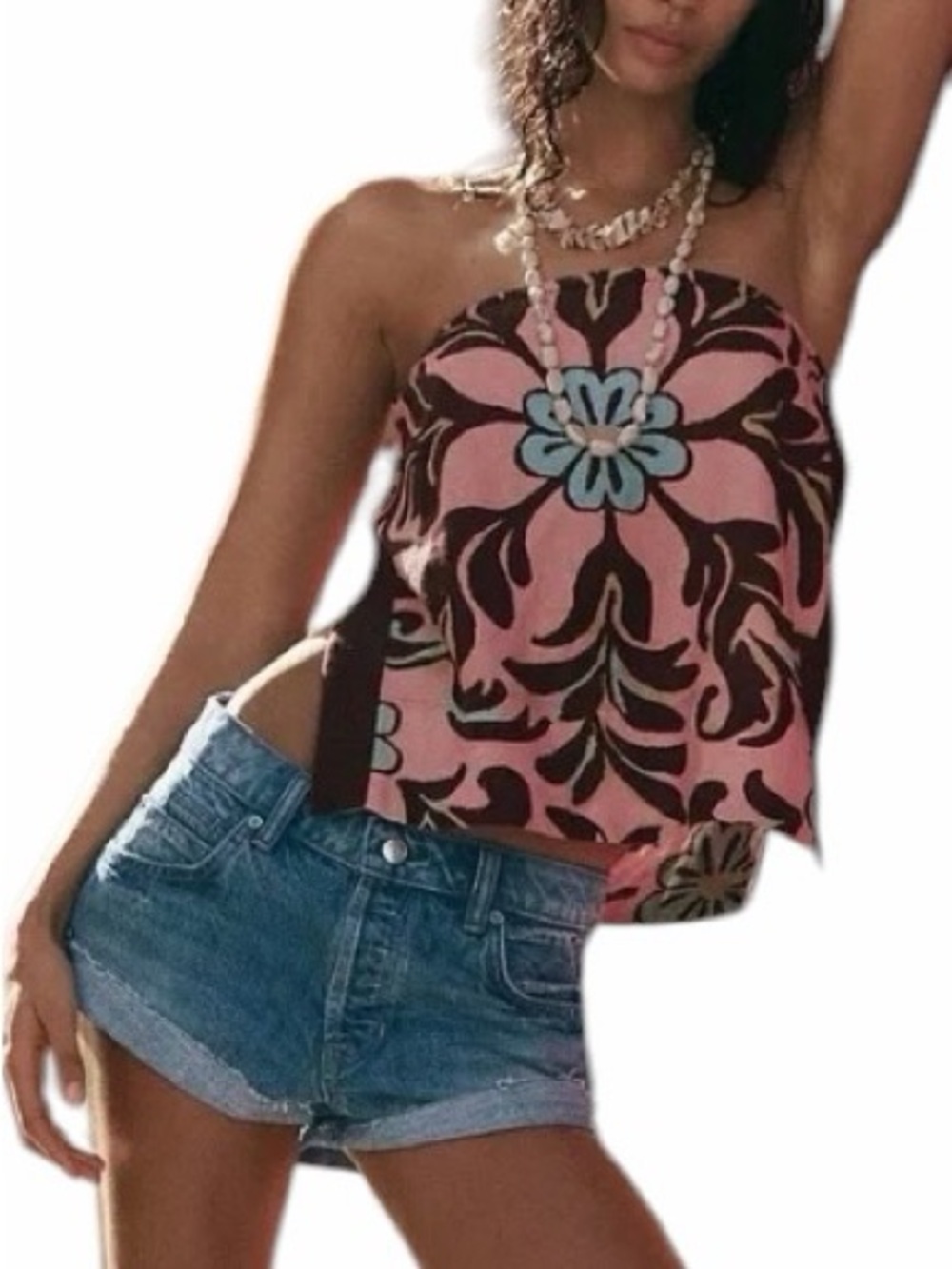 Free People Devella Tube Top Size Medium linen blend
